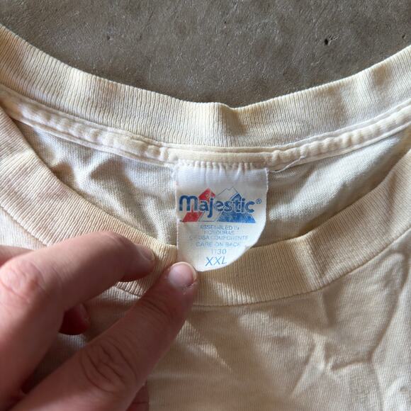 VINTAGE 90S MAJESTIC ATLANTA BRAVES MLB T-SHIRT GRAPHIC MENS XL YELLOWING - Picture 4 of 6